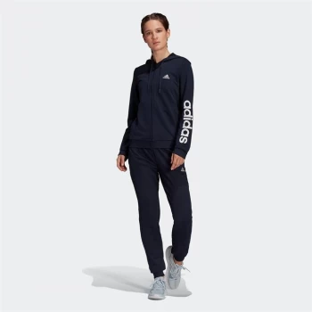 Image of adidas Essentials Logo French Terry Tracksuit Womens - Legend Ink / White