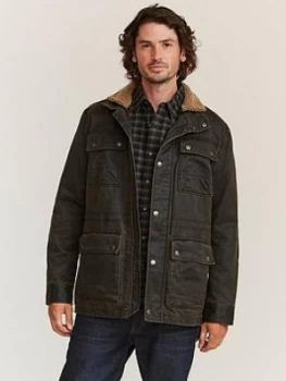 Image of Fatface Broadsands Wax Field Jacket - Brown