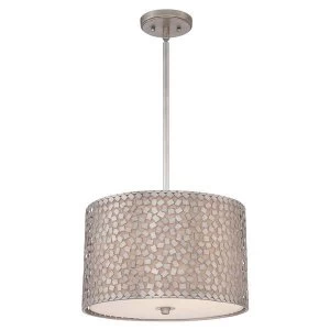 Image of 3 Light Medium Round Ceiling Pendant Old Silver, E27