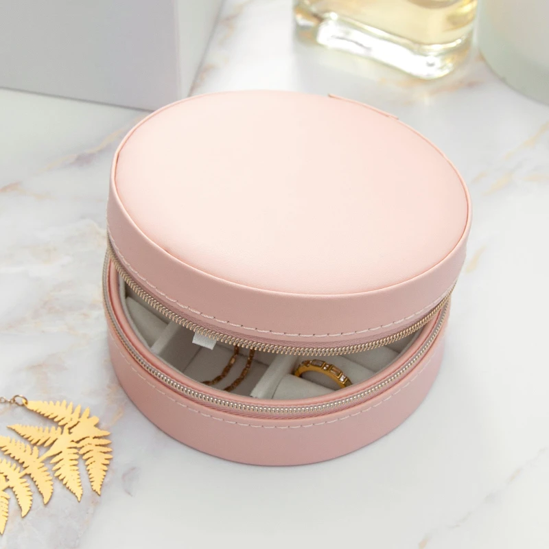 Image of Treat Republic Round Jewellery Case Pink