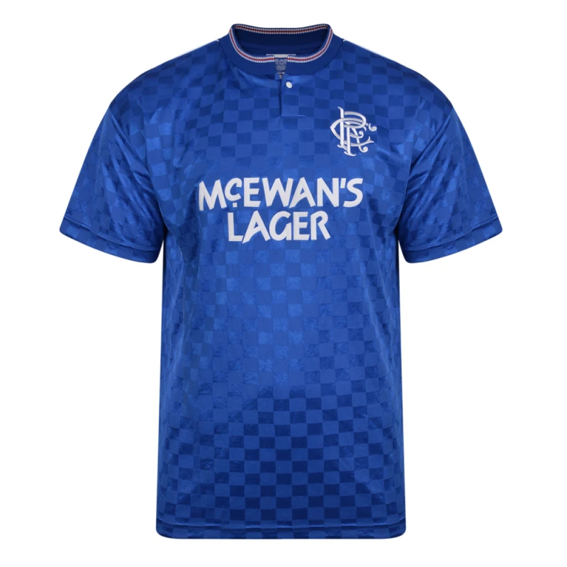 Image of Score Draw Rangers 1988 Retro Football Shirt RANG88HPYSS-XL XL Mens Sportswear