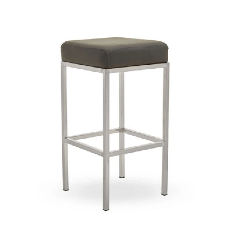 Image of Premier Housewares Interiors by Premier Baina Dark Grey And Chrome Finish Bar Stool Grey