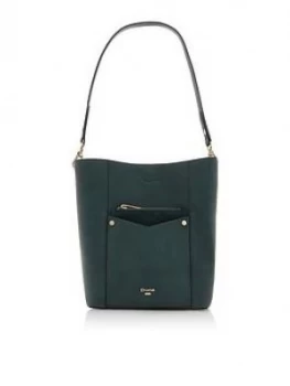 Image of Dune London Dorgie Pocket Front Bucket Bag - Green, Women