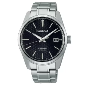 Image of Seiko Presage Sharp Edge Series Automatic Black Dial Silver Stainless Steel Mens Watch SPB203J1