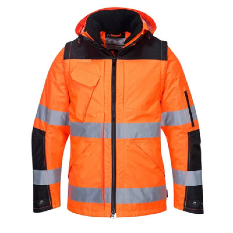 Image of Oxford Weave 300D Hi Vis Winter Pro Jacket C469OBRXL Colour: Orange / Black