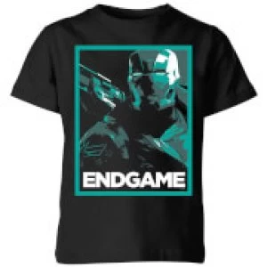 Image of Avengers Endgame War Machine Poster Kids T-Shirt - Black - 3-4 Years