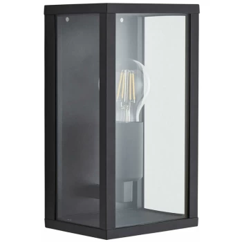 Image of Lantern CHINON Matt Black Exterior Light - Zinc