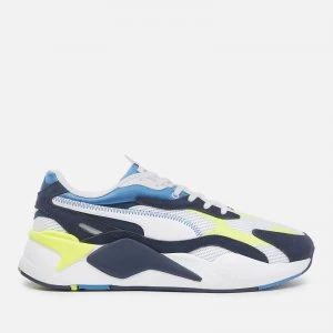 Image of Puma Mens Rs X3 Twill Airmes Running Style Trainers - Puma White/Peacoat - UK 8