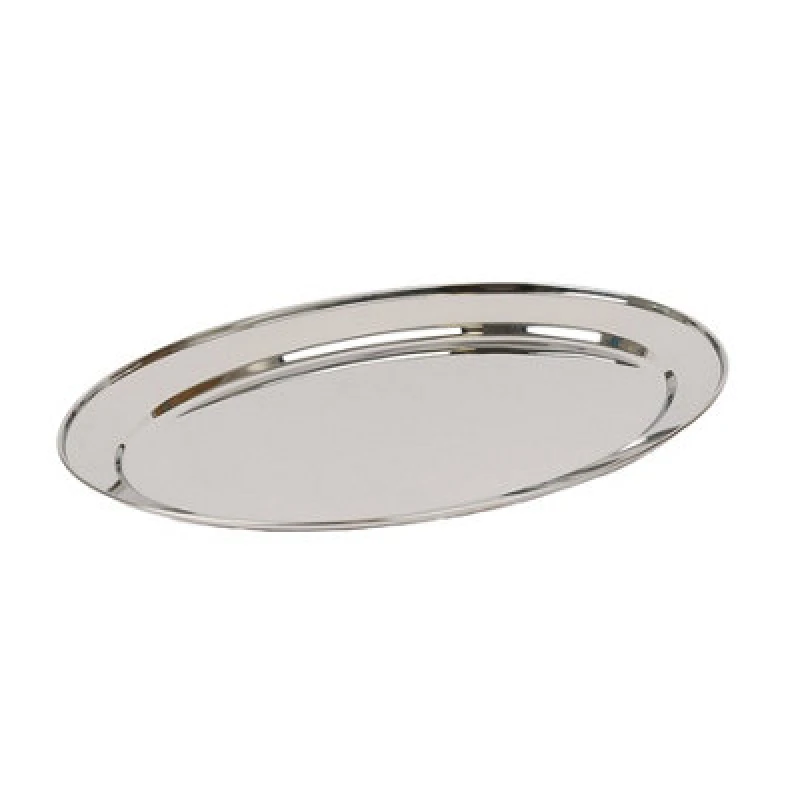 Image of Argon Tableware Oval Serving Platter - 40 X 27Cm - Stainless Steel Dinner Tray Oval Plate Small Appetizer Serving Dishes