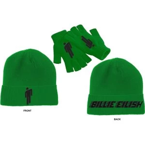 Image of Billie Eilish - Blohsh Unisex Beanie Hat & Glove Set - Green
