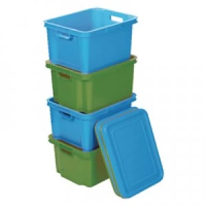 Image of Slingsby VFM Blue Large Storage Bin With Lid Pack of 10 360226