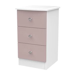 Image of Tedesca 3-Drawer Bedside Table - Pink