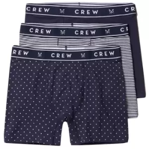 Image of Crew Clothing Mens 3 Pack Comfortable Jersey Boxer Shorts Medium- Waist 33-35'