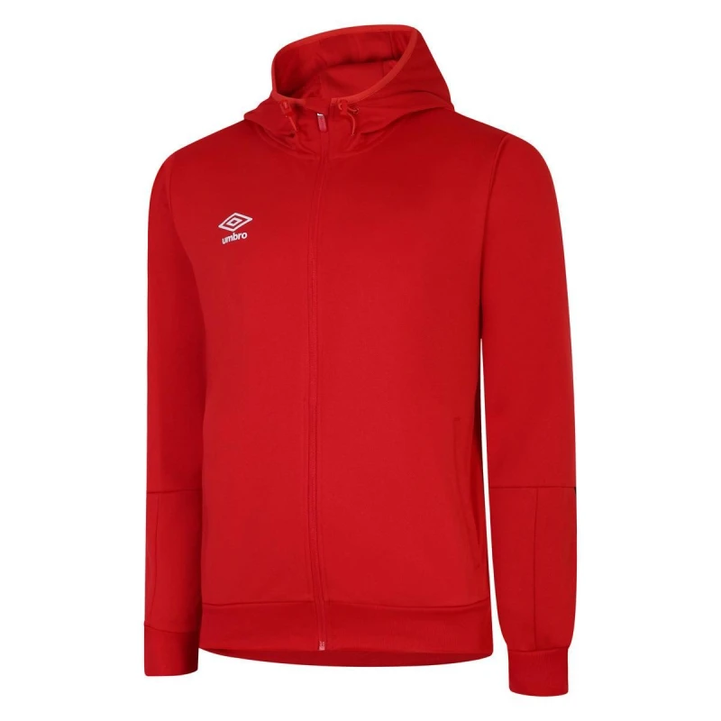 Image of Umbro Umbro Men Total Training Knitted Full Zip Hoodie in Dark Red Size: large Dark Red L Male 5063425506132