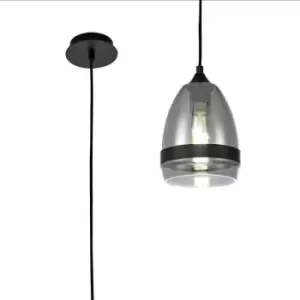 Image of Luminosa Pendant 15cm Cone, 1 x E27 (Max 20W), Matt Black & Smoke