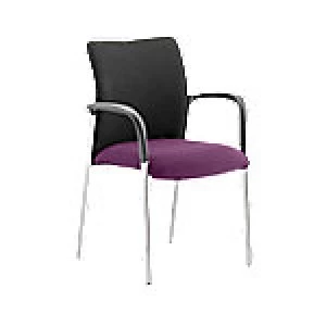 Image of Visitor Chair Academy Black Fabric Back With Tansy Purple Seat With Arms