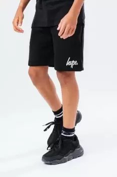Image of HYPE BOYS BLACK SCRIPT SHORTS