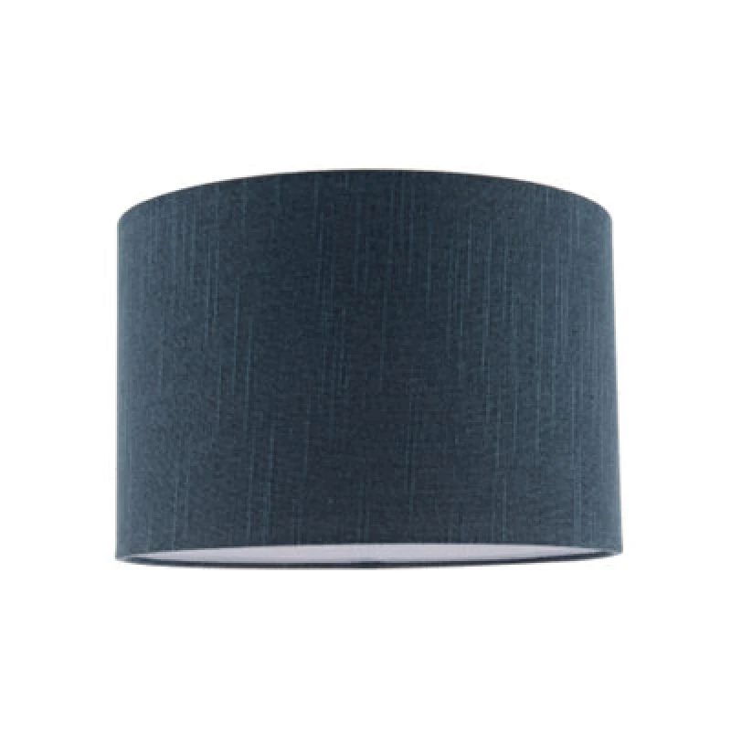 Image of Happy Homewares Dark Navy Blue Textured Linen Fabric Lamp Shade With Cotton Lining