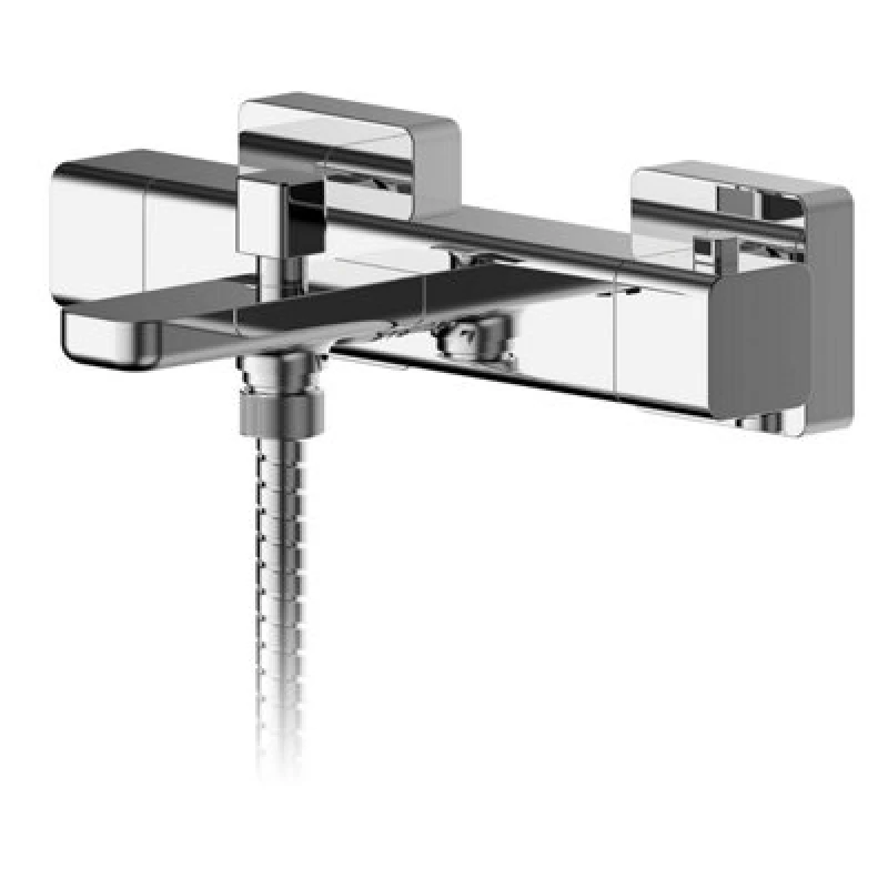 Image of Balterley Wall Mount Thermostatic Bath Shower Mixer Bar Valve Tap Chrome Silver unisex