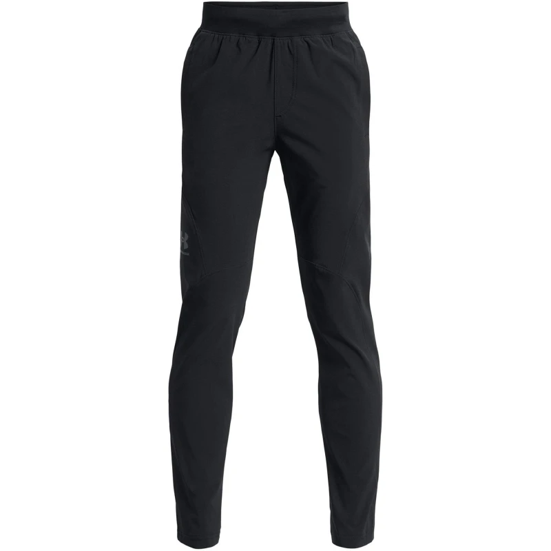 Image of Under Armour Unstoppable Tapered Bottoms Juniors Closed Hem Poly Tracksuit Bottoms 5 - 6 Years (XS) Black 51330803155