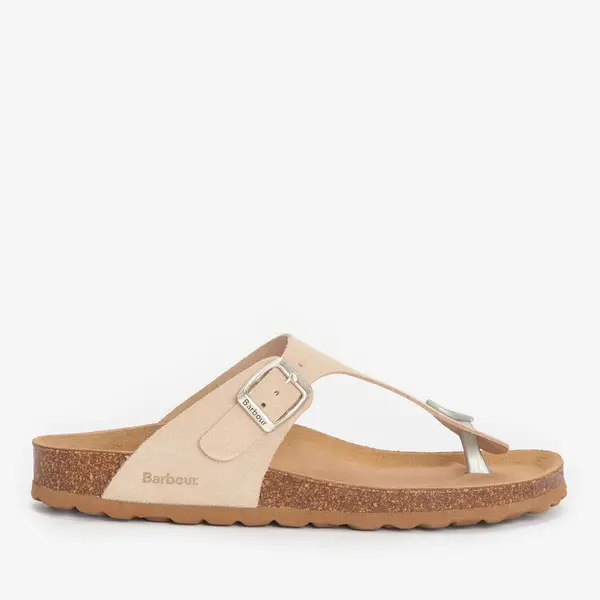 Image of Barbour Womens Margate Suede Toe Post Sandals - UK 3 White Sandals female LFO0700BE12 3