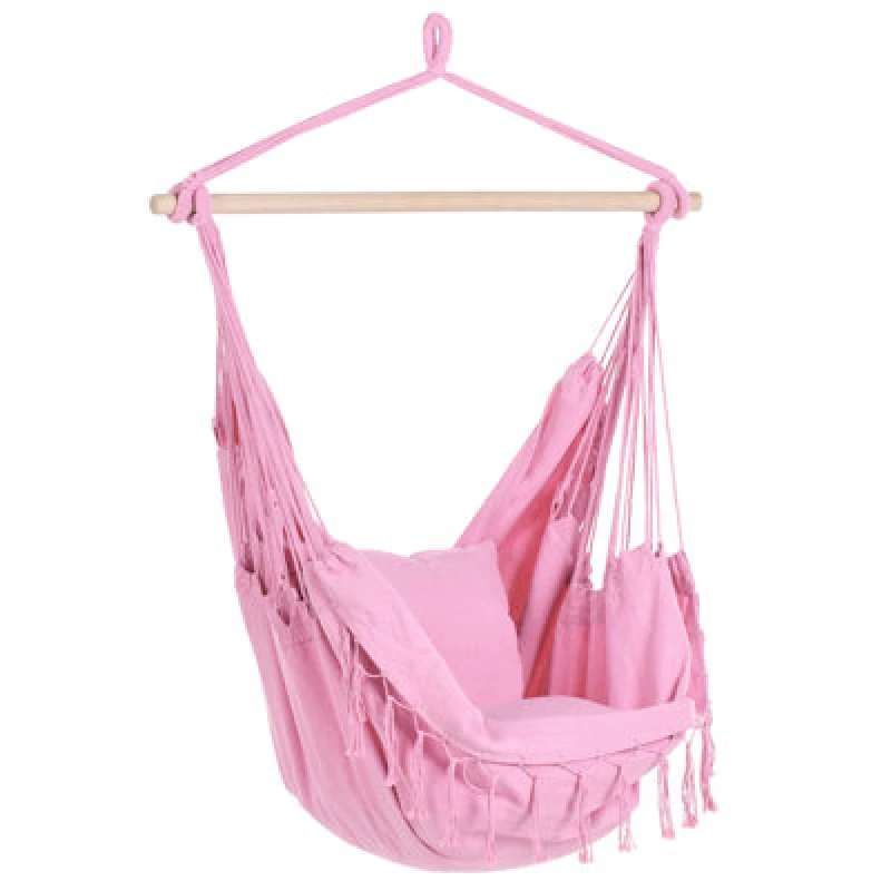 Image of Beliani Hanging Chair Bonea Cotton Pink