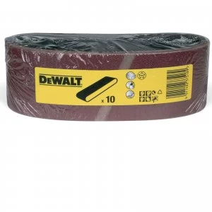 Image of DEWALT 75 x 533mm Multi Purpose Sanding Belts 75mm x 533mm 80g Pack of 10