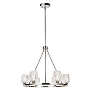 Image of 6 Light Multi Arm Chandelier Polished Nickel Finish, G9