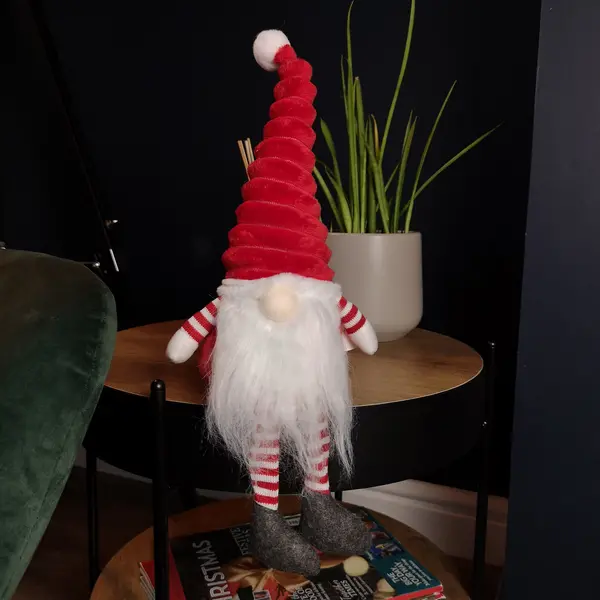 Image of 44cm Sitting Plush Christmas Gonk with Dangly Legs in Red