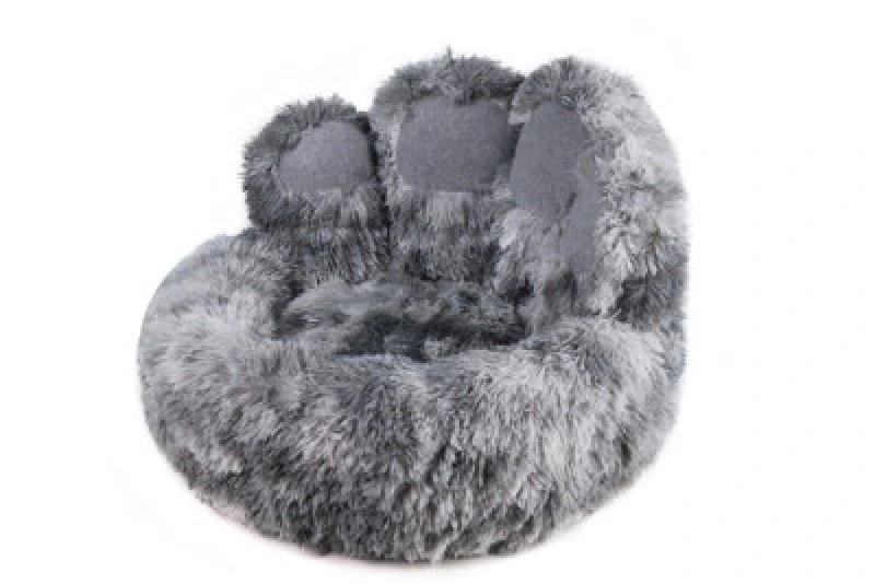 Image of Snug & Cosy Pets Snug And Cosy Anti Anxiety Paws Dog Bed Bedding Donut Grey 75Cm X 21Cm