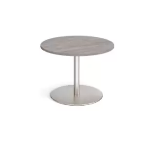 Image of Dams MTO Eternal Circular Boardroom Table 1000mm - Brushed Steel Base, Beech Top