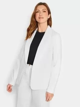 Image of Long Tall Sally White Linen Jacket, White, Size 10, Women