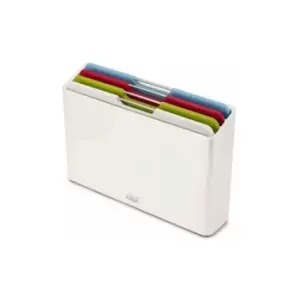 Image of Joseph Joseph Folio 4 Piece Colour coded Chopping Board Set, Slimline case for organised storage, White, Regular