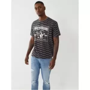 Image of True Religion Chequered Buddha T-Shirt Mens - Black