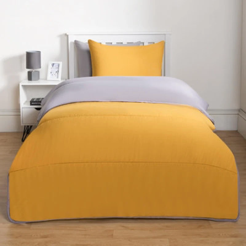 Image of OHS OHS Soft Coverless 10.5 TOG Duvet Set Pillowcase Quilted Cover in Mustard Size: Single Mustard Single Unisex 5027434197545