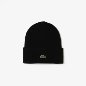 Image of Unisex Lacoste Wool Beanie Size Unique size Black