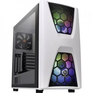 Image of Thermaltake COMMANDER C34 TG Midi tower PC casing, Game console casing White, Black 2 built-in LED fans, Built-in fan, LC compatibility, Window, Dust