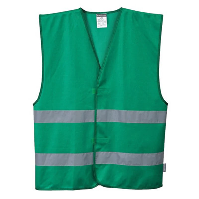 Image of Portwest Iona 2 Band Reflective Safety Vest F474BGR4X/5X Colour: Bottle Green