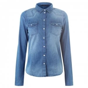 Image of Only Rock It Denim Shirt - Dark Denim Blue