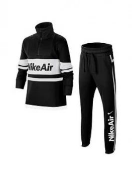 Image of Nike Air Sportswear Older Boys Tracksuit - Black/White