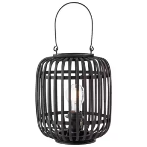 Image of Mathias Complete Table Lamp, Dark Bamboo, Plywood With Matt Black Paint - Endon