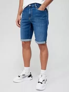 Image of Calvin Klein Jeans Slim Fit Denim Shorts - Medium Denim, Denim Medium, Size 34, Men