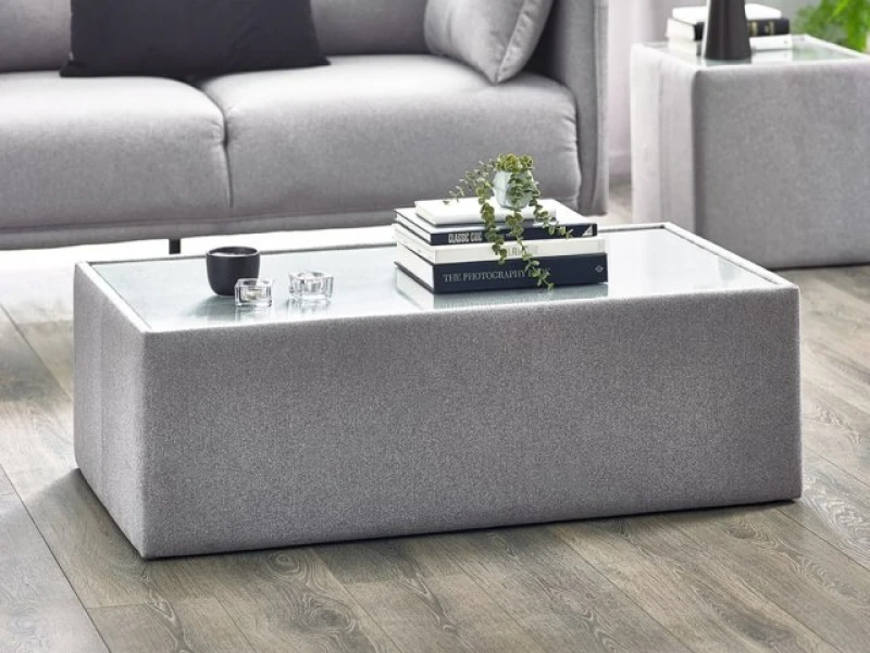 Image of Julian Bowen Rohe Platinum Fabric Coffee Table