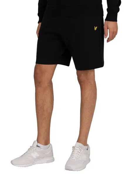 Image of Lyle & Scott Organic Cotton Logo Sweat Shorts Jet Black XXL