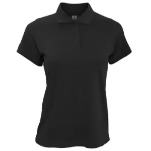 Image of B&C Safran Pure Ladies Short Sleeve Polo Shirt (M) (Black)