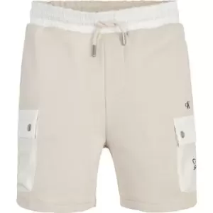 Image of Calvin Klein Jeans Solar Mix Media Shorts - Beige
