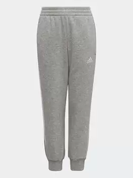 Image of Boys, adidas Essential 3-stripes Joggers, Grey, Size 7-8 Years