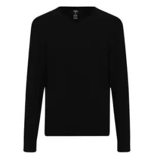 Image of Callaway Long Sleeved V Neck Cashmere Jumper - Black