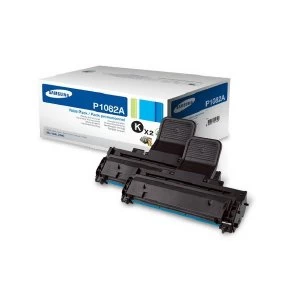 Image of Samsung MLT P1082A Black Standard Yield Toner Cartridges Pack of 2 S