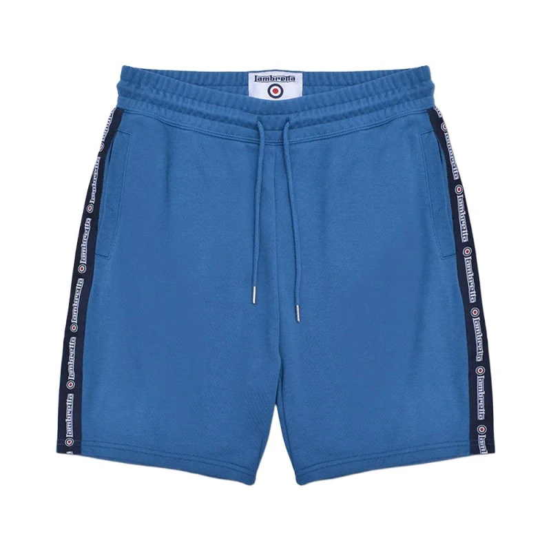 Image of Lambretta Lambretta Men SS24 Taped Shorts in Dark Blue Size: Medium Dark Blue M Male 5063703654555